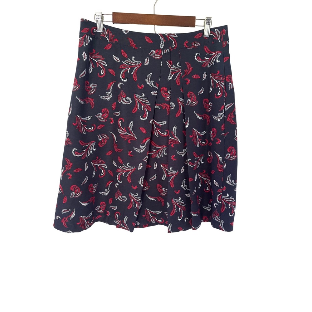 Brooks‎ Brothers Navy Blue Red Skirt Pleated A-Line Career Size 10